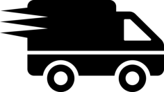 Logistics Delivery Truck In Movement Stencil Svg Design File, Free Vectors File
